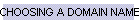CHOOSING A DOMAIN NAME